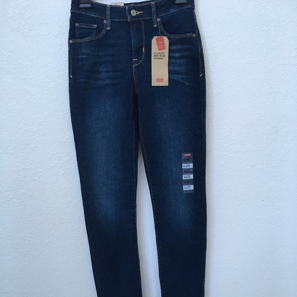 HP Levi's Women's Mid Rise Skinny Jean Size 2L 26x32 - Picture 2 of 7